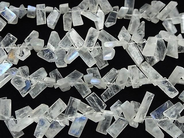 [Video] Rainbow Moonstone AA++ Rough Slice Faceted Half or 1 strand beads (approx. 6 inches/15 cm)