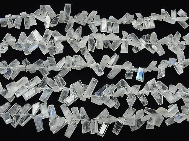 [Video] Rainbow Moonstone AA++ Rough Slice Faceted Half or 1 strand beads (approx. 6 inches/15 cm)