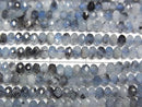 [Video] High Quality! Deep Blue Aquamarine AA Faceted Button Rondelle 3x3x2mm 1strand beads (approx. 15 inches/36 cm)