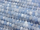 [Video] High Quality! Aquamarine AA++ Faceted Button Rondelle 3x3x2mm 1strand beads (aprx.15inch/37cm)