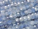 [Video] High Quality! Deep Blue Aquamarine AA+ Cube Shape 4x4x4mm Half or 1strand beads (approx. 15 inches/36 cm)