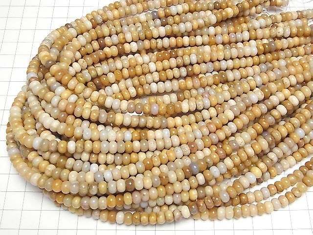 [Video]Fossil Coral Rondelle 6x6x4mm 1strand beads (aprx.15inch/37cm)