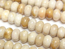 [Video]Fossil Coral Rondelle 8.5x8.5x5mm 1strand beads (aprx.15inch/37cm)
