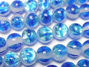 [Video] Lampwork Beads Round 8mm [Miyako Marine/Luminous type] 1/4 or 1 strand beads (approx. 15 inches/36 cm)