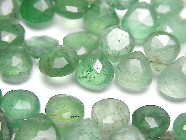 [Video] Green Aventurine AA++ Chestnut Faceted Briolette half or 1strand beads (approx. 7 inches/18 cm)