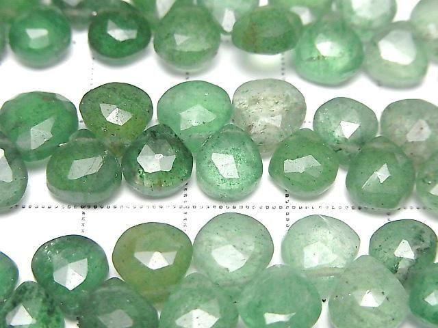 [Video] Green Aventurine AA++ Chestnut Faceted Briolette half or 1strand beads (approx. 7 inches/18 cm)