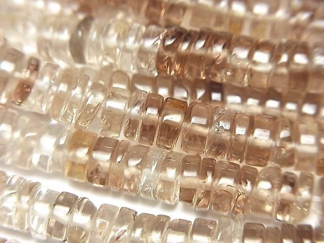 [Video] High Quality Brown Topaz AAA- Rondelle (Heishi) Half or 1 strand beads (approx. 15 inches/36 cm)