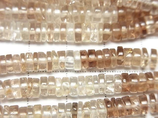 [Video] High Quality Brown Topaz AAA- Rondelle (Heishi) Half or 1 strand beads (approx. 15 inches/36 cm)