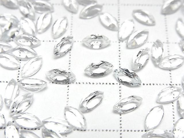 [Video] High Quality White Topaz AAA Loose Stone Marquise Faceted 6x3mm 10pcs