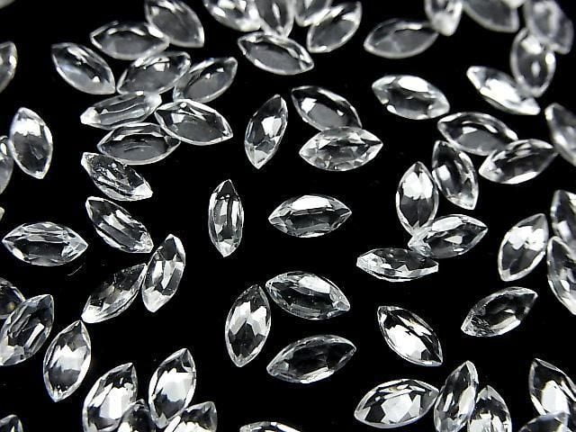 [Video] High Quality White Topaz AAA Loose Stone Marquise Faceted 6x3mm 10pcs