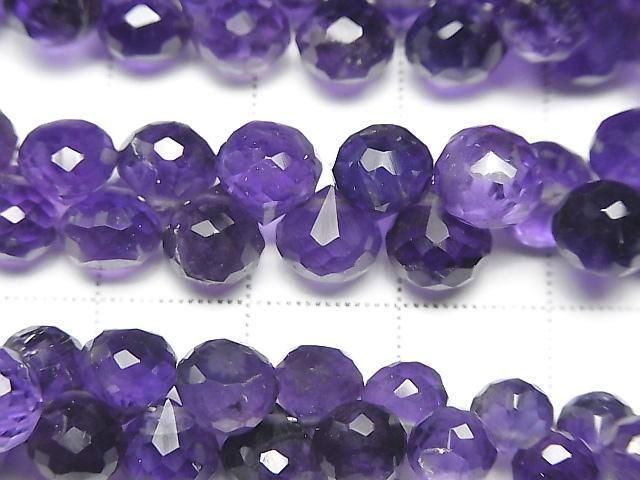 [Video] Amethyst AA++ Onion Faceted Briolette half or 1 strand beads (approx. 7 inches/18 cm)