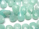 [Video]Amazonite AA++ Pear shape Faceted Briolette half or 1strand beads (aprx.7inch/17cm)