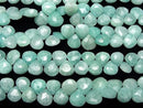 [Video]Amazonite AA++ Chestnut Faceted Briolette half or 1strand beads (aprx.7inch/17cm)