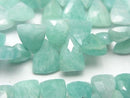 [Video]Amazonite AA++ Triangle Faceted Briolette half or 1strand beads (aprx.7inch/18cm)