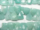 [Video]Amazonite AA++ Triangle Faceted Briolette half or 1strand beads (aprx.7inch/18cm)