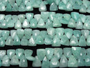 [Video]Amazonite AA++ Triangle Faceted Briolette half or 1strand beads (aprx.7inch/18cm)
