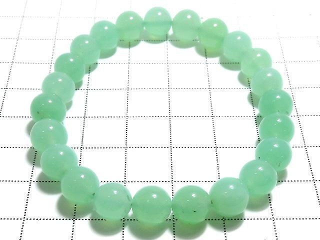 [Video][One of a kind] Chrysoprase AAA- Round 8mm Bracelet NO.1