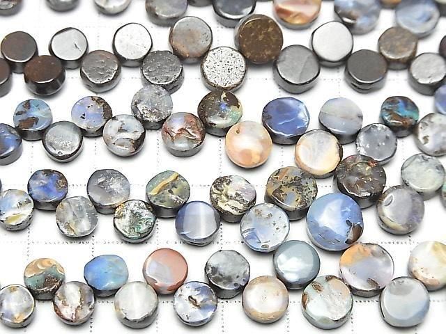 [Video] Boulder Opal Flat Coin 1strand beads (29 pcs)