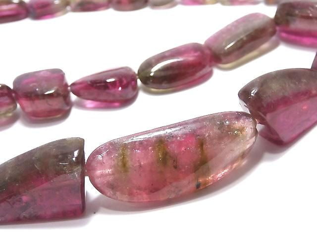 [Video][One of a kind] High Quality Watermelon Tourmaline AAA- Nugget Size Gradation 1 Strand (48cm) NO.1