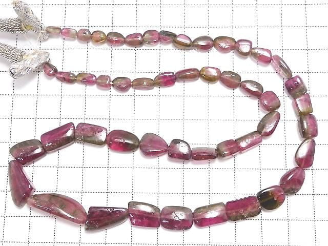 [Video][One of a kind] High Quality Watermelon Tourmaline AAA- Nugget Size Gradation 1 Strand (48cm) NO.1