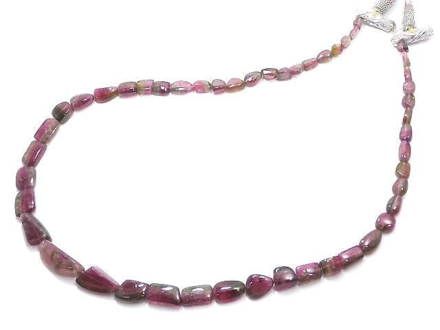 [Video][One of a kind] High Quality Watermelon Tourmaline AAA- Nugget Size Gradation 1 Strand (48cm) NO.1