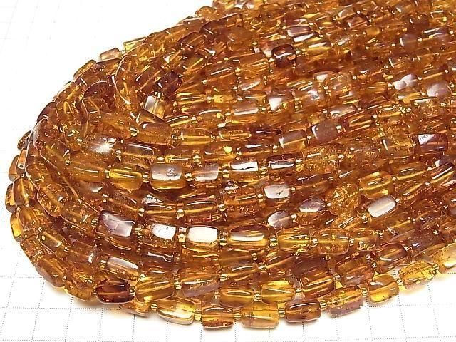 [Video] Baltic Amber Square Nugget 1strand beads (approx. 15 inches/36 cm)