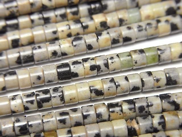 [Video] Dalmatian Jasper Rondelle (Heishi) 3x3x2mm 1strand beads (approx. 15 inches/36 cm)