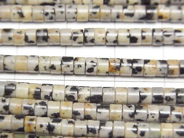 [Video] Dalmatian Jasper Rondelle (Heishi) 3x3x2mm 1strand beads (approx. 15 inches/36 cm)