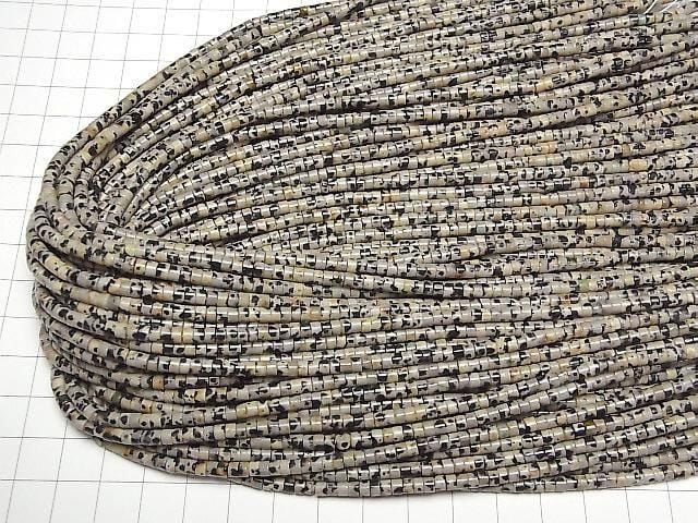 [Video] Dalmatian Jasper Rondelle (Heishi) 3x3x2mm 1strand beads (approx. 15 inches/36 cm)