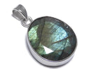 [Video][One of a kind] Rainbow Labradorite AAA- Faceted Pendant Silver925 NO.7