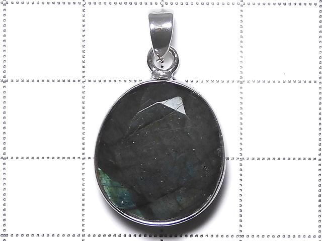 [Video][One of a kind] Rainbow Labradorite AAA- Faceted Pendant Silver925 NO.7