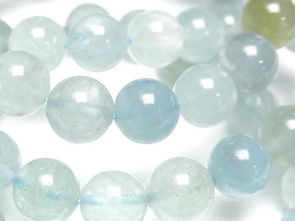 [Video] Multicolor Aquamarine AAA- Round 10mm Bracelet