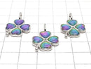 [Video] Meteorite (Muonionalusta) Clover Pendant 24x16mm Rainbow Color Silver 925