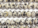 [Video] High Quality! Dalmatian Jasper Faceted Button Rondelle 6x6x4mm 1strand beads (approx. 15 inches/37 cm)