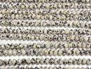 [Video] High Quality! Dalmatian Jasper Faceted Button Rondelle 6x6x4mm 1strand beads (approx. 15 inches/37 cm)