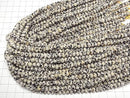 [Video] High Quality! Dalmatian Jasper Faceted Button Rondelle 6x6x4mm 1strand beads (approx. 15 inches/37 cm)