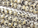 [Video] High Quality! Dalmatian Jasper Faceted Button Rondelle 8x8x5mm 1strand beads (approx. 15 inches/37 cm)