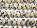 [Video] High Quality! Dalmatian Jasper Faceted Button Rondelle 8x8x5mm 1strand beads (approx. 15 inches/37 cm)