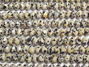 [Video] High Quality! Dalmatian Jasper Faceted Button Rondelle 8x8x5mm 1strand beads (approx. 15 inches/37 cm)