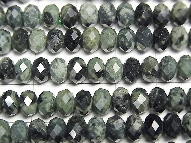 [Video] High Quality! Brazilian Serpentine Faceted Button Rondelle 6x6x4mm 1strand beads (approx. 15 inches/36 cm)