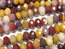 [Video] High Quality! Mookaite Faceted Button Rondelle 6x6x4mm 1strand beads (aprx.15inch/36cm)