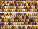 [Video] High Quality! Mookaite Faceted Button Rondelle 6x6x4mm 1strand beads (aprx.15inch/36cm)