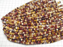[Video] High Quality! Mookaite Faceted Button Rondelle 6x6x4mm 1strand beads (aprx.15inch/36cm)