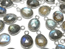 [Video] Labradorite AA++ Bezel Setting Freeform Rose Cut [One Side] Silver925 3pcs