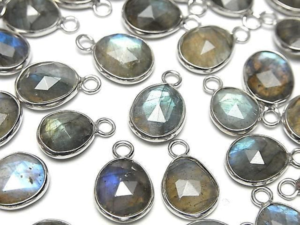 [Video] Labradorite AA++ Bezel Setting Freeform Rose Cut [One Side] Silver925 3pcs