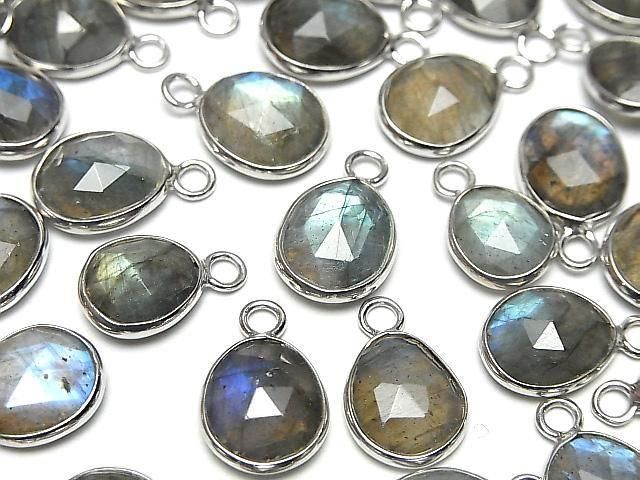 [Video] Labradorite AA++ Bezel Setting Freeform Rose Cut [One Side] Silver925 3pcs