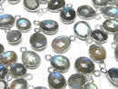 [Video] Labradorite AA++ Bezel Setting Freeform Rose Cut [One Side] Silver925 3pcs