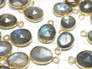 [Video] Labradorite AA++ Bezel Setting Freeform Rose Cut [One Side] 18KGP 3pcs