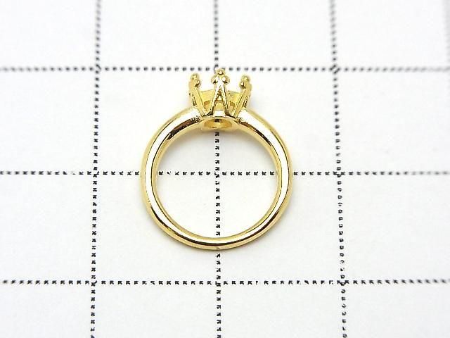 [Video] Silver925 Crown Baby Ring Frame (Prong Setting) Round Faceted 4mm 18KGP 1pc