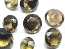 [Video] High Quality Lemon x Smoky Quartz AAA Loose Stone Round Faceted Mix Size 2pcs
